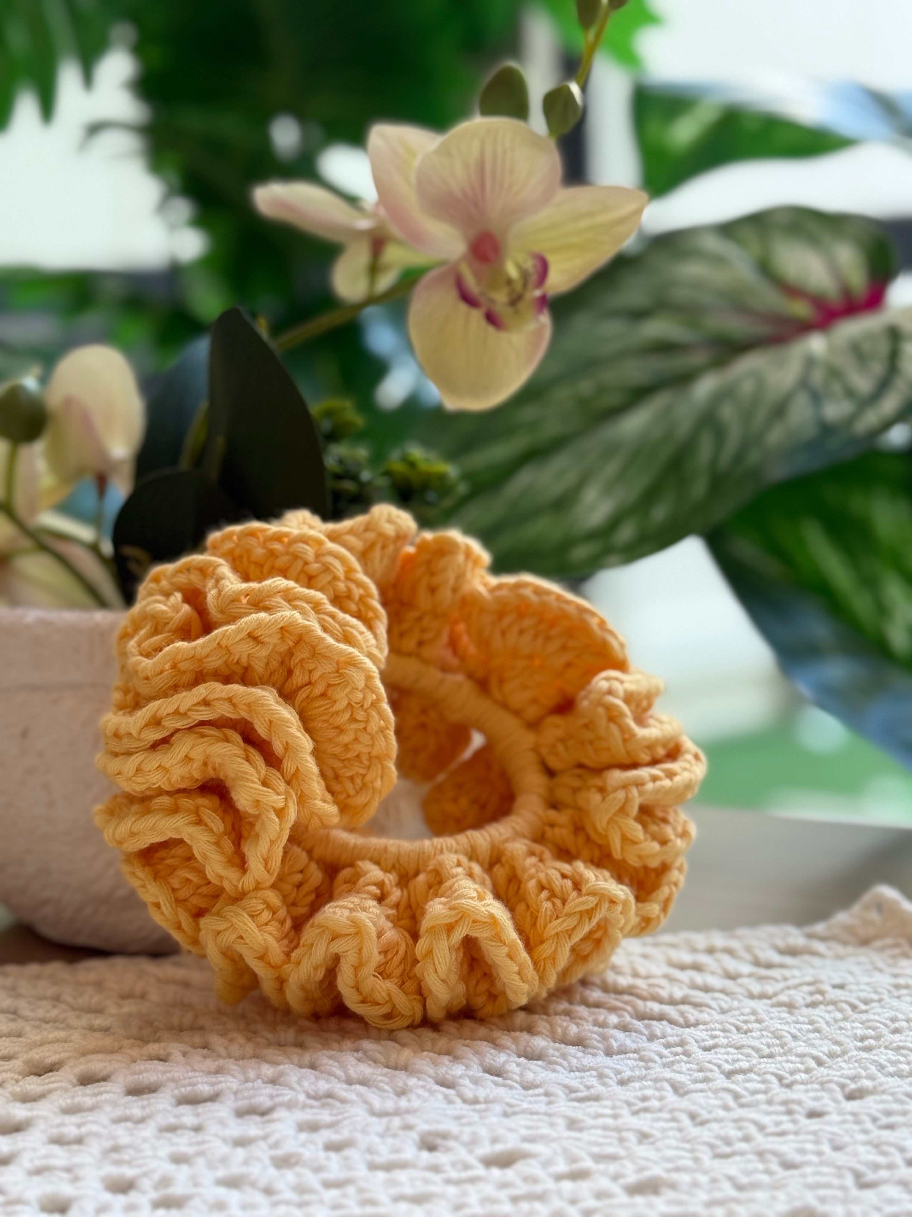 Buttercream Crochet Scrunchie
