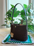 Midnight Teddy Crochet Tote Bag