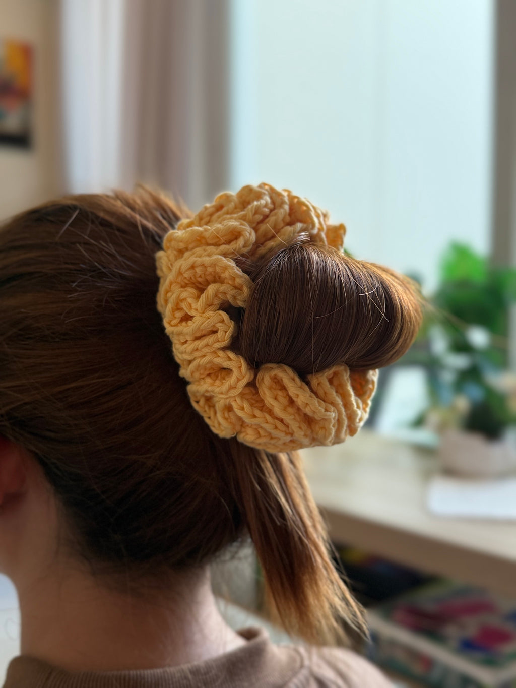 Buttercream Crochet Scrunchie