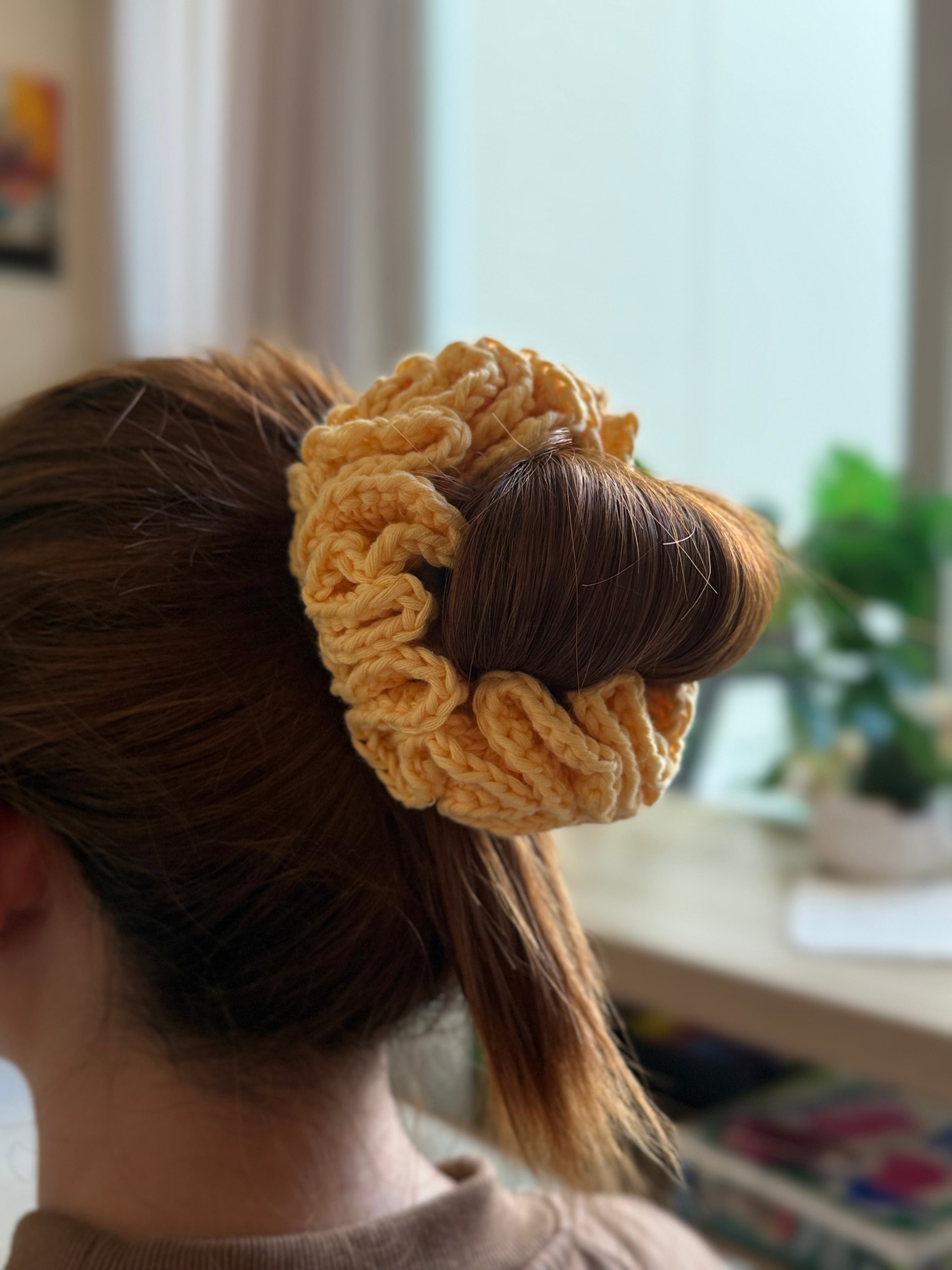 Buttercream Crochet Scrunchie