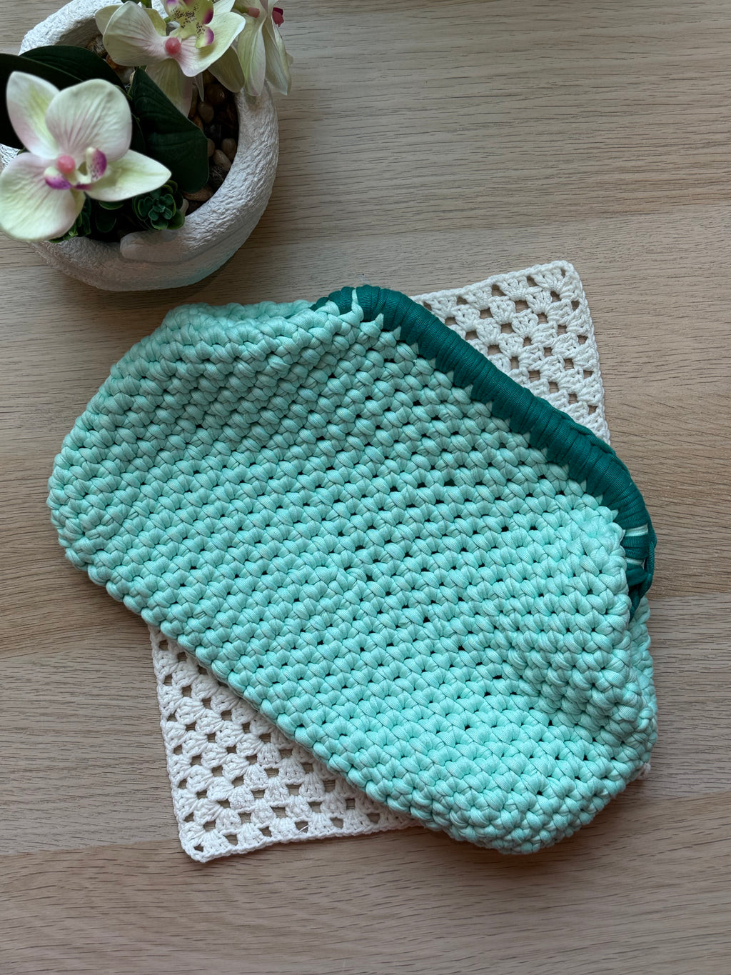 Ocean Mist Crochet Pouch