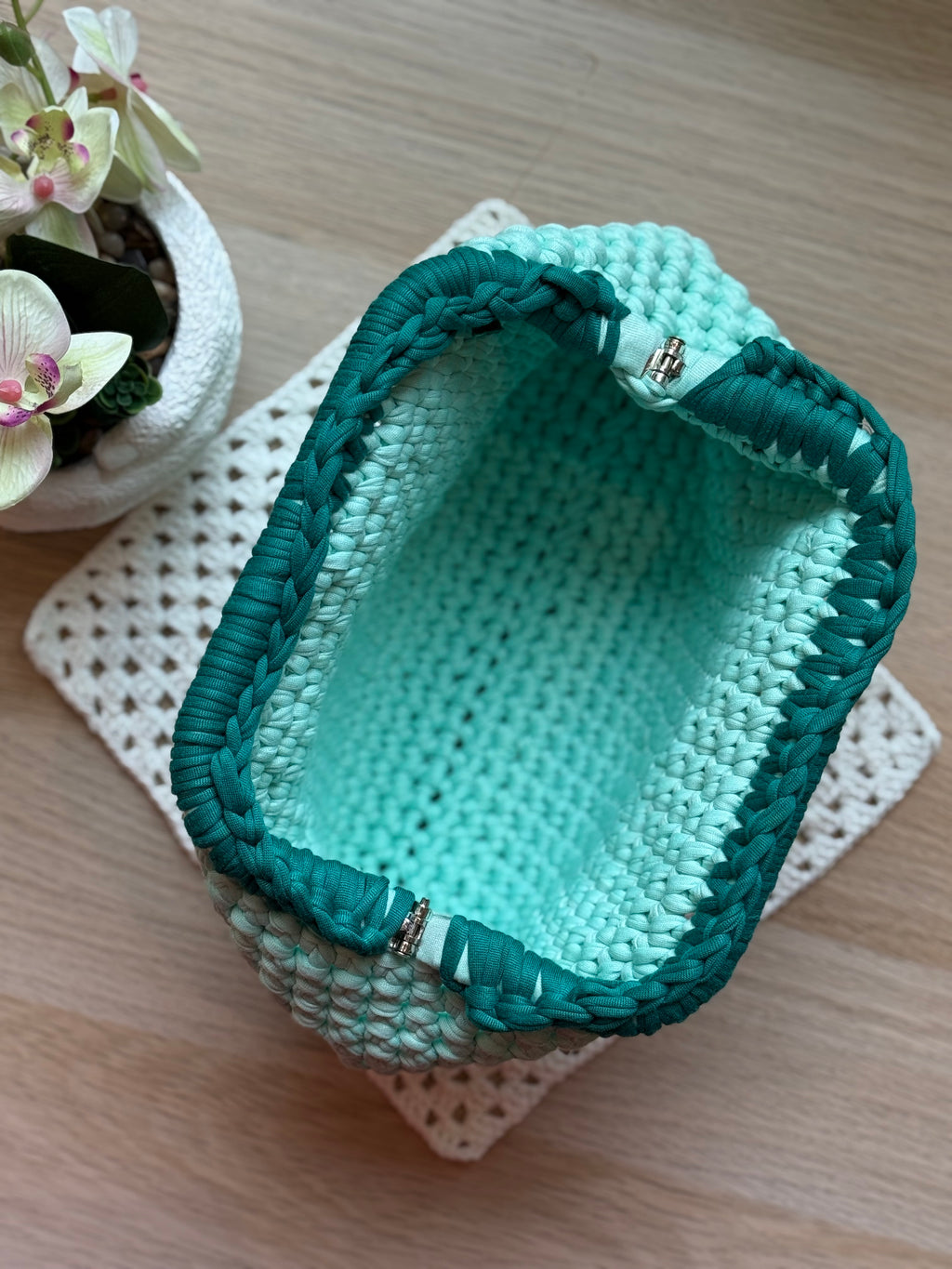 Ocean Mist Crochet Pouch